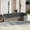 vidaXL Set de muebles de jardín 6 pzas y cojines ratán sintético gris