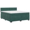 vidaXL Cama box spring con colch&oacute;n Verde oscuro 160 x 200 cm