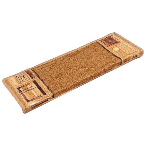 vidaXL Alfombrillas de escalera autoadhesivas 5 uds beige 65x21x4cm