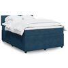 vidaXL Cama box spring con colch&oacute;n terciopelo azul 140x190 cm