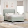 vidaXL Cama tipo Box Spring Gris Claro 190 x 140 cm Poli&eacute;ster