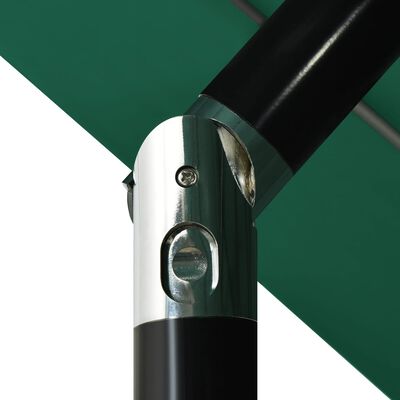 vidaXL Sombrilla de 3 niveles con poste de aluminio verde 3,5 m