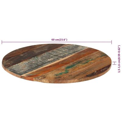 vidaXL Tablero de mesa redonda madera reciclada maciza 60 cm 15-16 mm