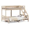 vidaXL Litera de madera maciza de pino 90x200/140x200 cm