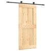 vidaXL Puerta Corredera Natural y negro 90 x 210 cm