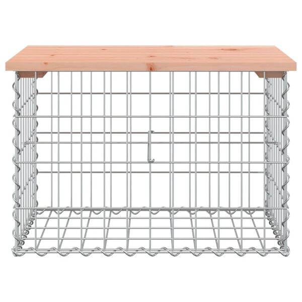 vidaXL Banco de jardín diseño gaviones madera abeto Douglas 63x44x42cm