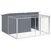 vidaXL Caseta para perro con corral antracita 197x194x110 cm acero galvanizado