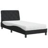 vidaXL Cama con colch&oacute;n terciopelo negro 90x200 cm