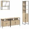 vidaXL Juego de muebles de ba&ntilde;o 4 uds. Roble Sonoma 33 x 33 x 185,5 cm