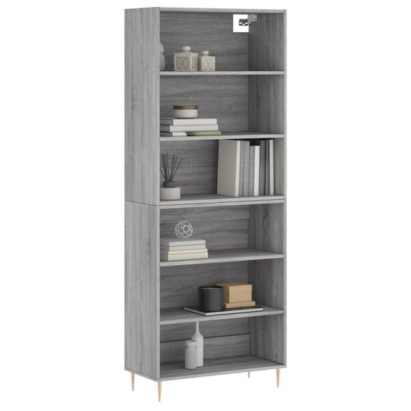 vidaXL Aparador alto madera de ingenier&iacute;a gris Sonoma 69,5x32,5x180 cm