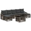 vidaXL Conjunto de sof&aacute;s de jard&iacute;n 8 uds. Gris y Gris Oscuro