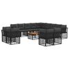 vidaXL Conjunto de sof&aacute;s de exterior 14 uds. Negro y Gris oscuro