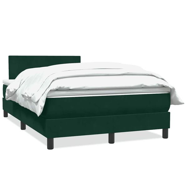 vidaXL Cama box spring con colch&oacute;n terciopelo verde oscuro 120x220 cm
