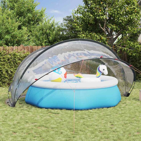 vidaXL C&uacute;pula para piscina Manual Transparente 472 x 460 x 229 cm PVC