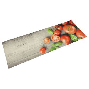 vidaXL Alfombra de cocina lavable terciopelo tomates 45x150 cm