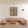vidaXL Muebles de jardín 11 piezas marrón miel madera maciza de pino