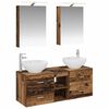 vidaXL Juego de muebles de ba&ntilde;o 5 pcs Madera envejecida