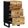 vidaXL Aparador con 3 cajones hierro madera maciza mango 40x33,5x75 cm