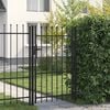 vidaXL Puerta de valla BOXTEL de una puerta con punta de acero, 1x1,5 m, negro