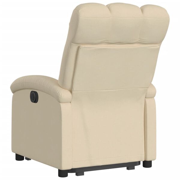 vidaXL Sill&oacute;n reclinable elevable de tela color crema