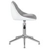 vidaXL Silla de oficina giratoria de cuero sint&eacute;tico gris y blanco