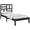 vidaXL Estructura de cama sin colch&oacute;n madera maciza negro 100x200 cm