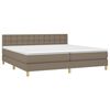 vidaXL Cama box spring con colch&oacute;n LED tela gris taupe 200x200 cm