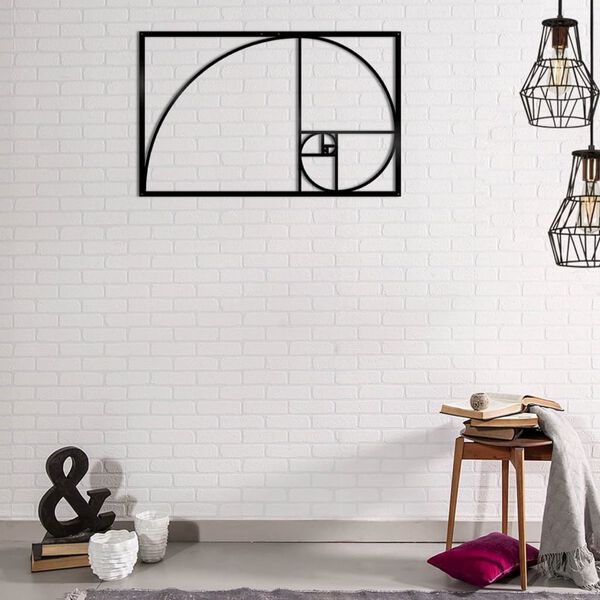 Homemania Adorno de pared Golden Ratio acero negro 53x50 cm