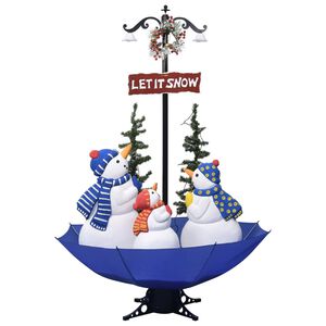 vidaXL &Aacute;rbol de Navidad con nieve con base de paraguas PVC azul 170 cm