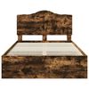 vidaXL Estructura de cama Roble ahumado 135 x 190 cm Madera Ingenieril
