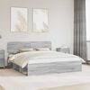 vidaXL Estructura de cama con cabecera Gris Sonoma 180 x 200 cm
