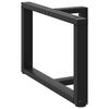 vidaXL Patas para mesa de centro en forma de T (2 unidades), color negro, 60 x 25 x (42-43) cm, acero