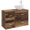 vidaXL Juego de muebles de ba&ntilde;o 2 pcs Madera envejecida