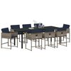vidaXL Conjunto de Comedor de Jard&iacute;n 9 pcs Gris rat&aacute;n sint&eacute;tico