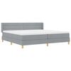 vidaXL Cama tipo Box Spring con colch&oacute;n Gris Claro 200 x 200 cm tela