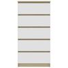 vidaXL Aparador cajones madera contrachapada blanco roble 60x35x121 cm