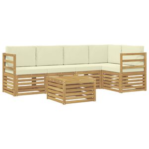 vidaXL Conjunto de Sof&aacute; Seccional con coj&iacute;n 6 pcs Blanco y Crema