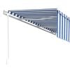 vidaXL Toldo autom&aacute;tico retr&aacute;ctil con persiana 6x3 m azul y blanco