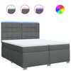 vidaXL Cama box spring con colch&oacute;n tela gris oscuro 200x200 cm