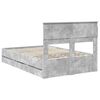 vidaXL Estructura de cama Gris Concreto 120 x 190 cm Madera Ingenieril