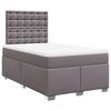 vidaXL Cama box spring con colch&oacute;n cuero sint&eacute;tico gris 120x190 cm