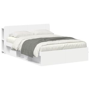 vidaXL Estructura de cama con almacenamiento Blanco 150 x 200 cm