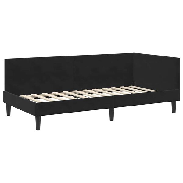 vidaXL Estructura de cama en esquina Negro 100 cm x 200 cm Terciopelo
