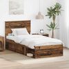 vidaXL Estructura de cama con cabecera Madera vieja 90 x 190 cm