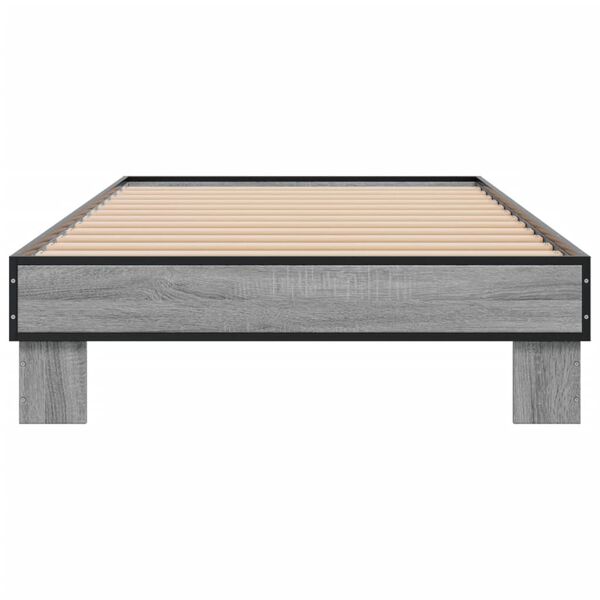 vidaXL Estructura cama madera ingenier&iacute;a metal gris Sonoma 100x200 cm