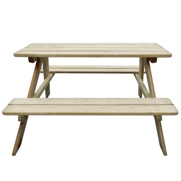 vidaXL Mesa de picnic para niños madera de pino 89x89,6x50,8 cm