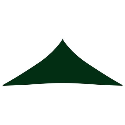 vidaXL Toldo de vela triangular tela Oxford verde oscuro 4,5x4,5x4,5 m