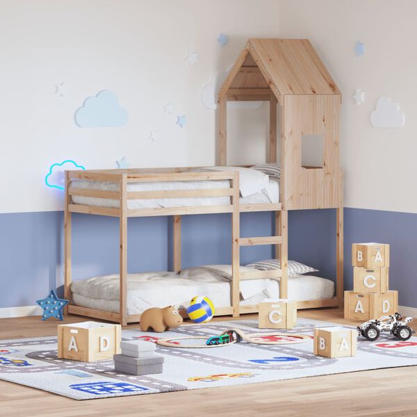 vidaXL Techo de cama infantil madera maciza pino 60x89x134,5 cm