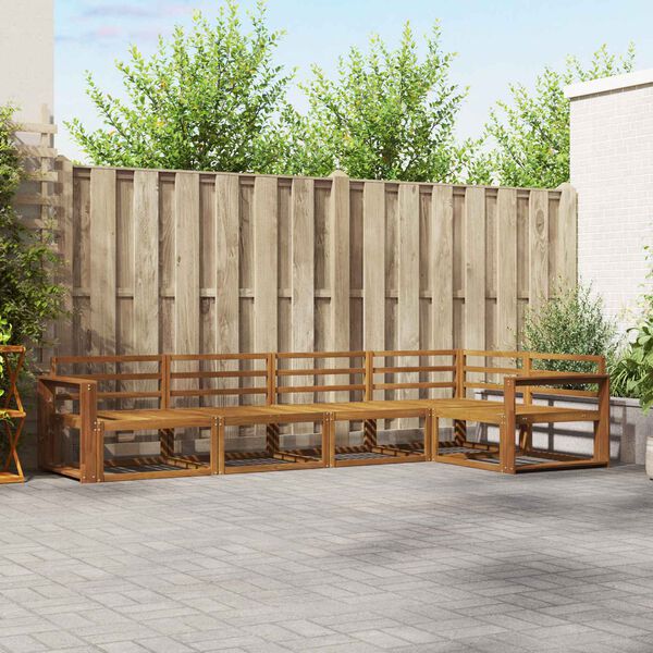 vidaXL Conjunto de sof&aacute;s de exterior 5 pcs Natural