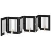 vidaXL Puerta para perros plegable con soportes 6 pcs Roble Negro